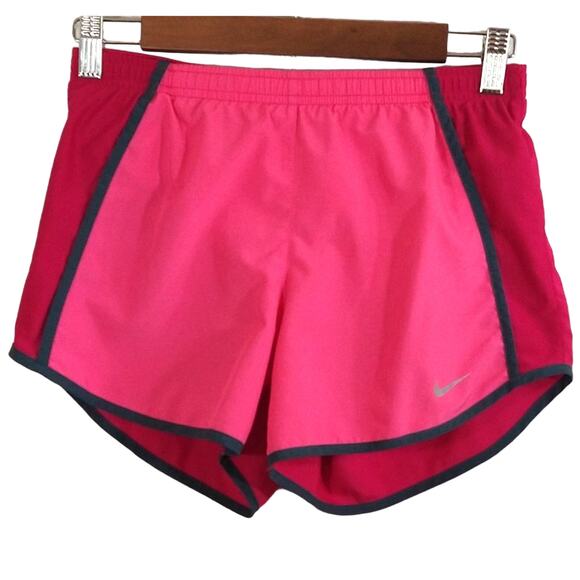 W Nike Women Two Tone Pink Dri-Fit Athletic Workout Running Lined Shorts Size XS - Picture 1 of 9